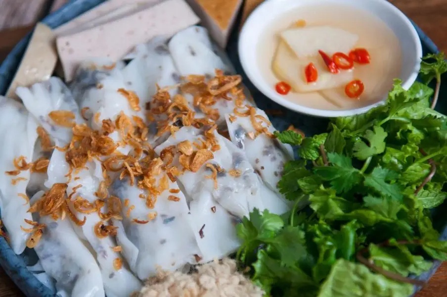 banh cuon hanoi - Silky Steamed Rice Rolls